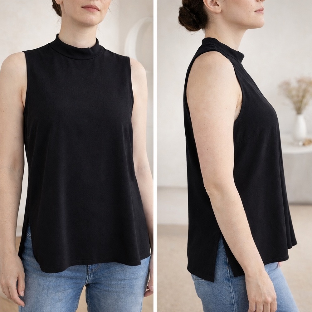UNIQLO Black High Neck Sleeveless Blouse - Size: XS